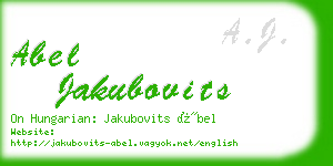 abel jakubovits business card